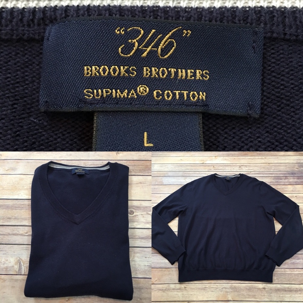 SOLD Sz Large Brooks Brothers Men’s V-Neck Sweater - Picture 8 of 8